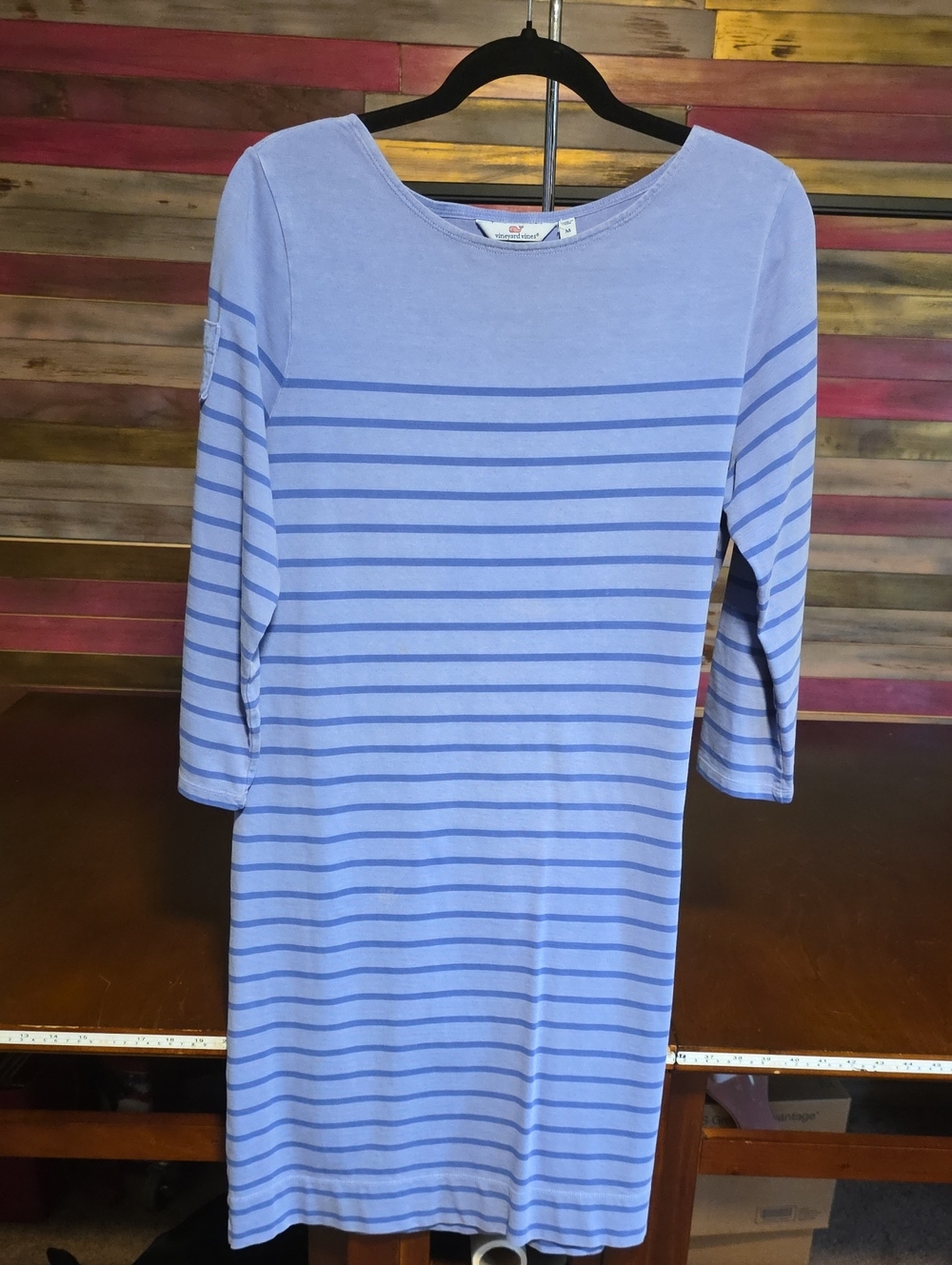 Vineyard Vines Lavender and Periwinkle Striped Midi Dress
